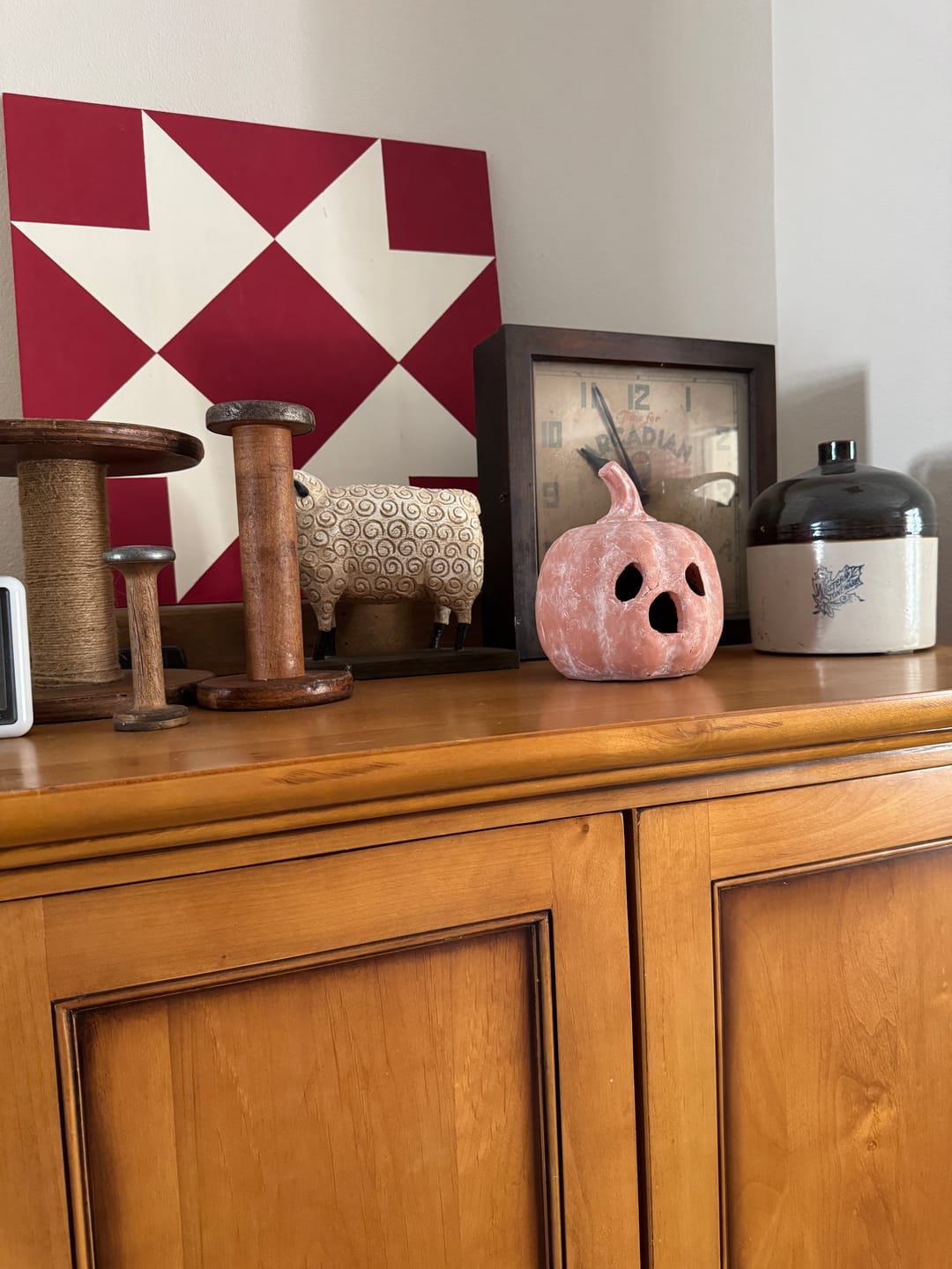 Customer photo review of Terracotta Ghost Face Pumpkin | Whitewashed