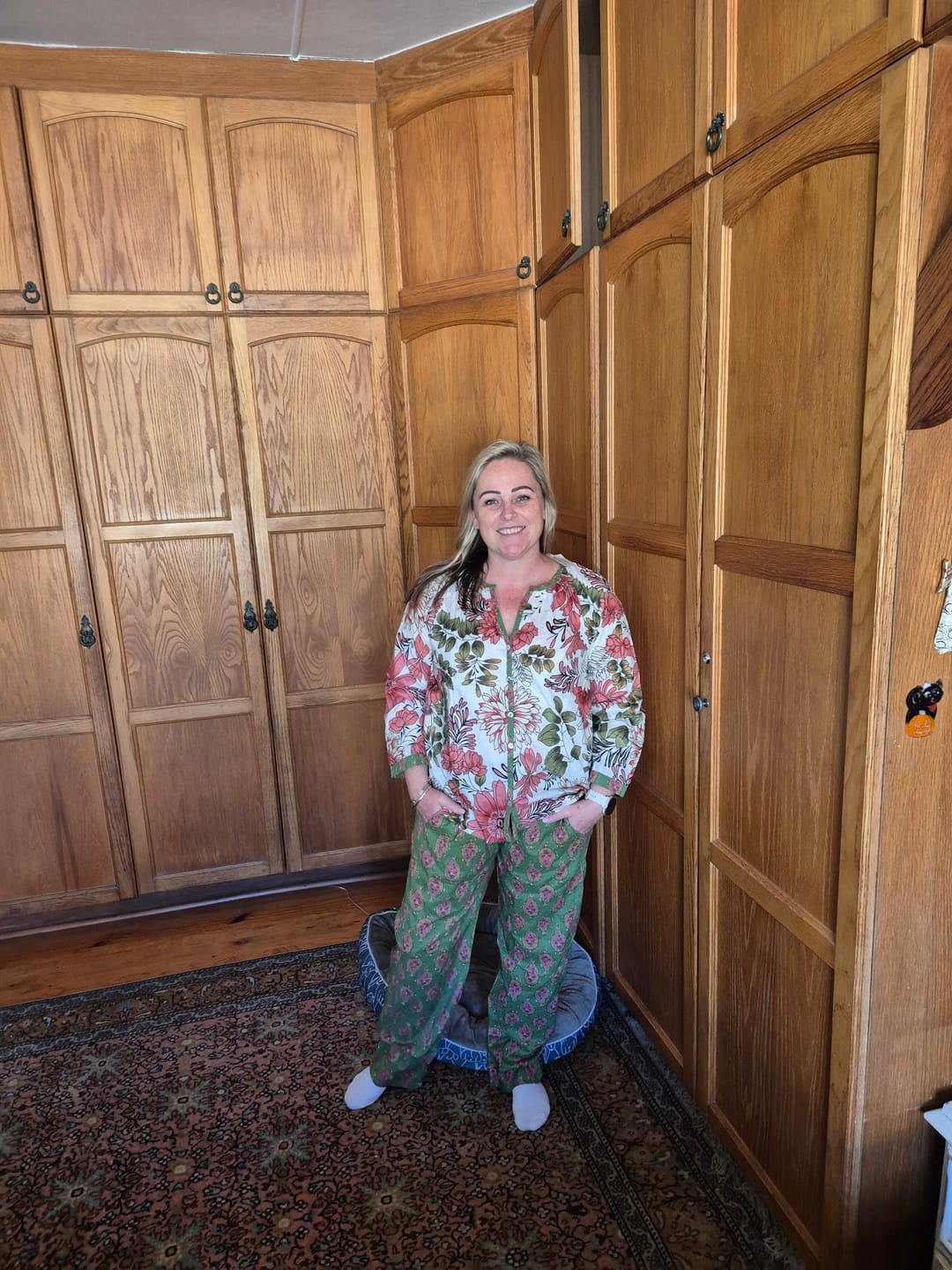 Customer photo review of Frenchie - Pink Paisley