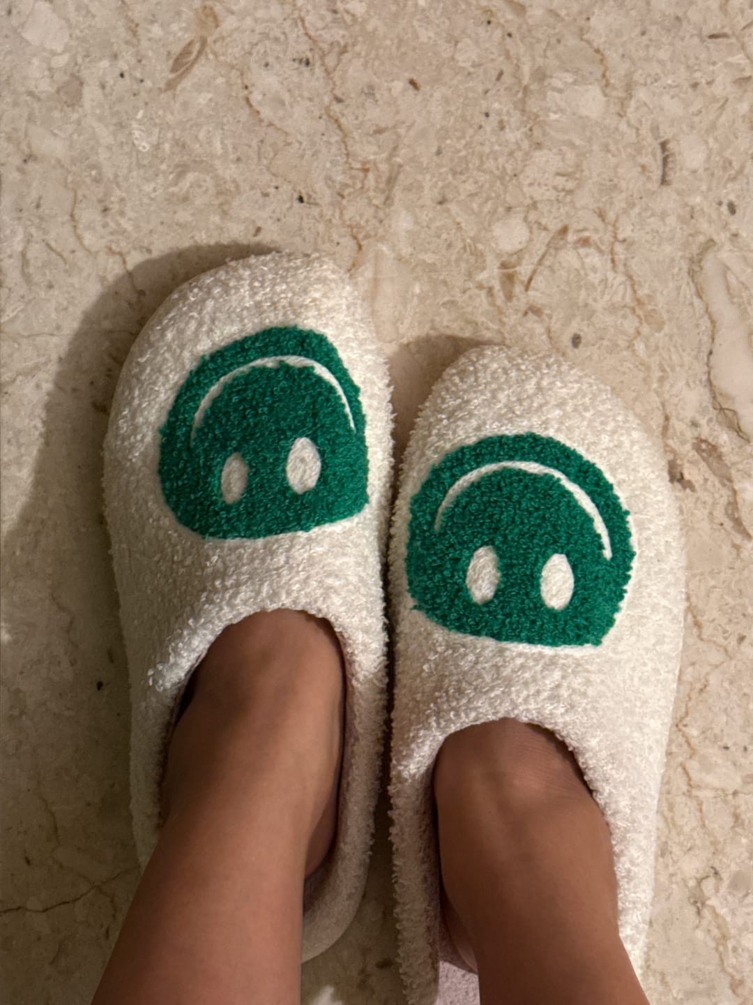Customer photo review of Limited Edition Happy Face Slippers