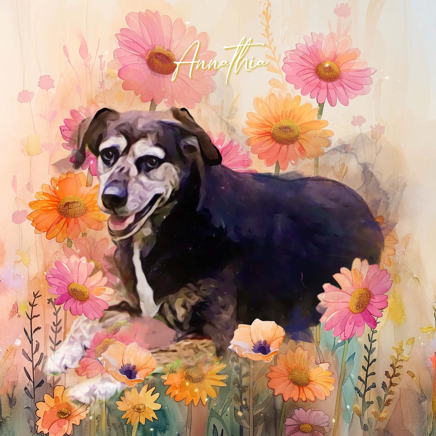 Customer photo review of Custom Watercolor Pet Portrait – BlossomTails