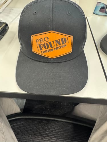 Customer photo review of Premium Custom Leather Patch Hats (Wholesale)