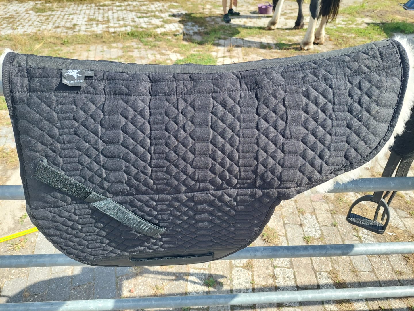 Customer photo review of Engel - Lammfell Satteldecke mit Korrektur Aufpolstertaschen innen, für baumlose Sättel