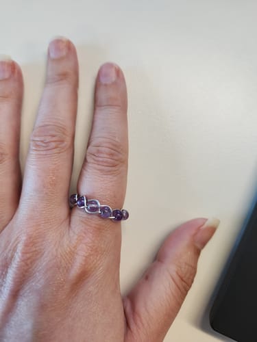Customer photo review of Crystal Bead Fidget Ring Adjustable
