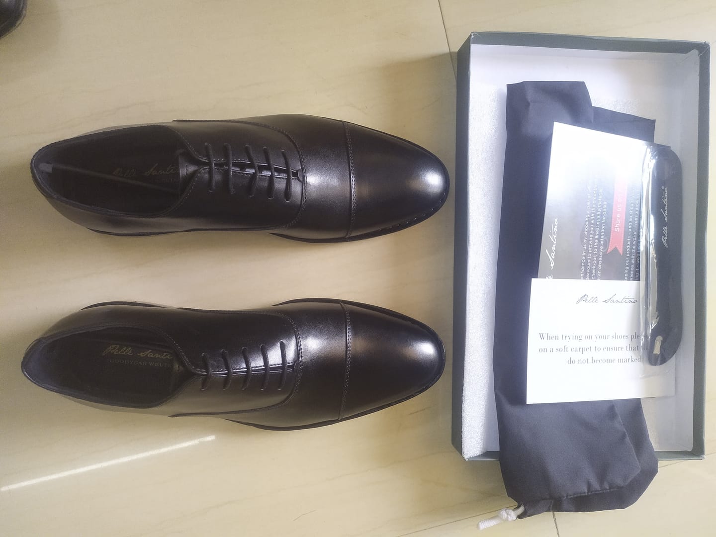 Customer photo review of Goodyear Welted - Cap Toe Oxfords - Black