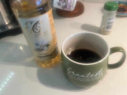 Customer photo review of Vanilla Coffee Syrup