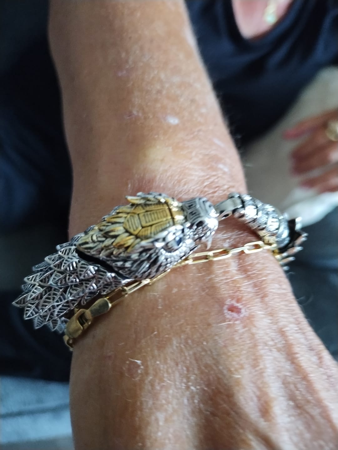 Customer photo review of JÖRMUNGANDR - The World Serpent Bracelet | Handcrafted Stainless Steel Viking Jewelry