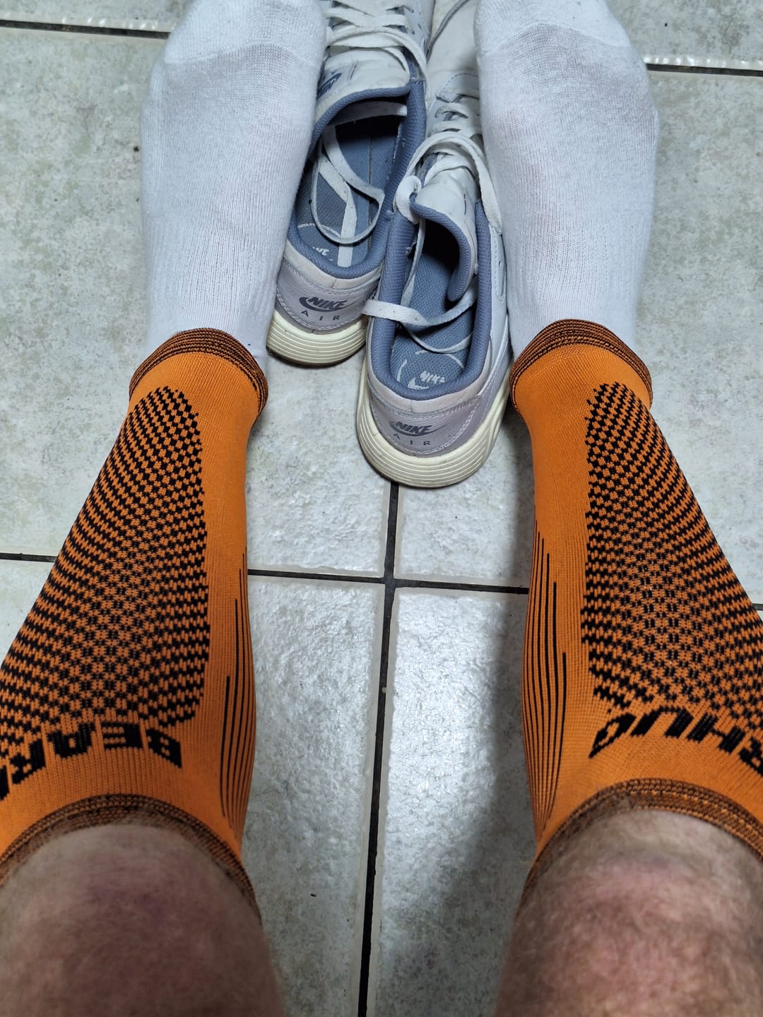 Customer photo review of Pair of Calf Compression Support Sleeves For Shin Splint Pain Relief