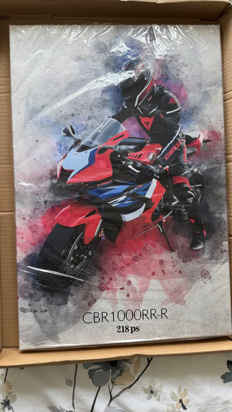 Customer photo review of Dein Motorroad als Aquarell Poster | Geschenk für Motorradfahrer