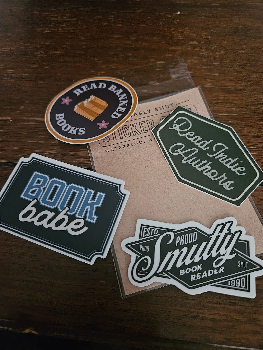 Customer photo review of proud reader sticker pack