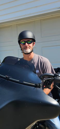 Customer photo review of Smallest lightest DOT Beanie Helmet Flat Black No Peak