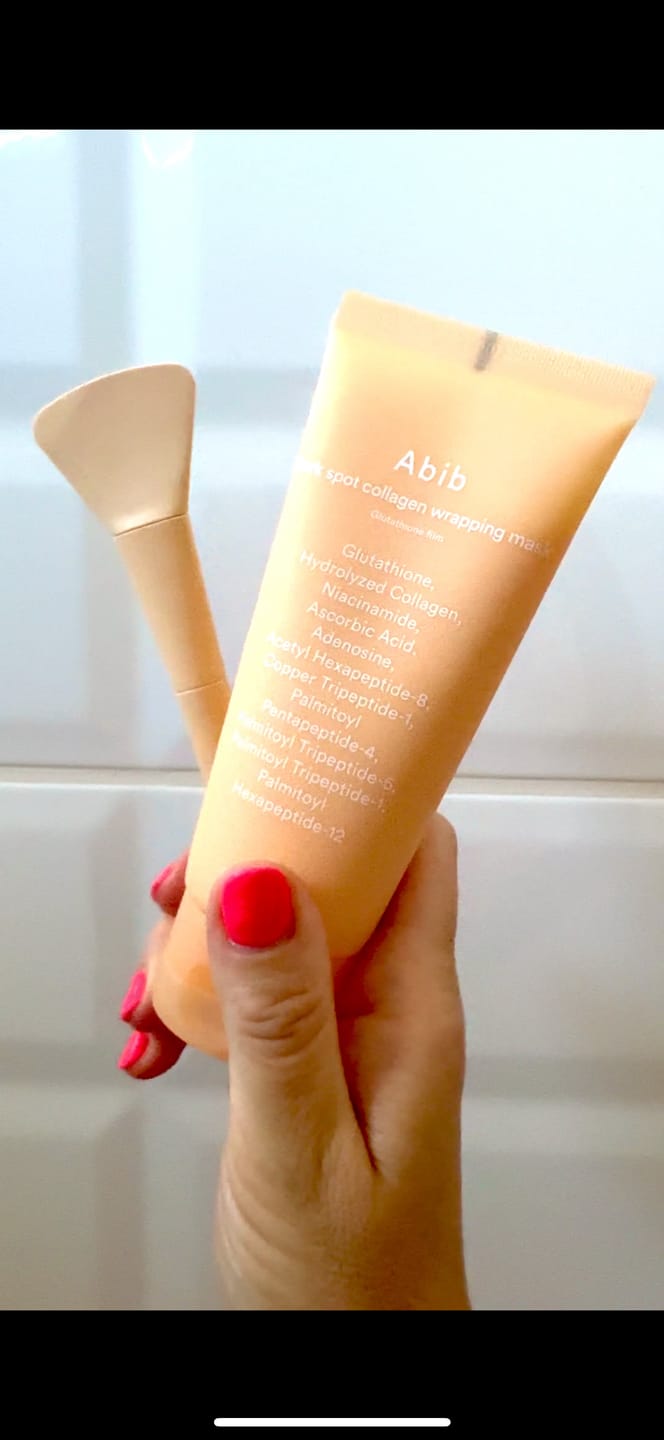 Customer photo review of Dark spot collagen wrapping mask Glutathione film