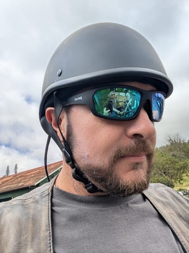 Customer photo review of New- Polo Switchback DOT Reversible Helmet Flat & Gloss Black