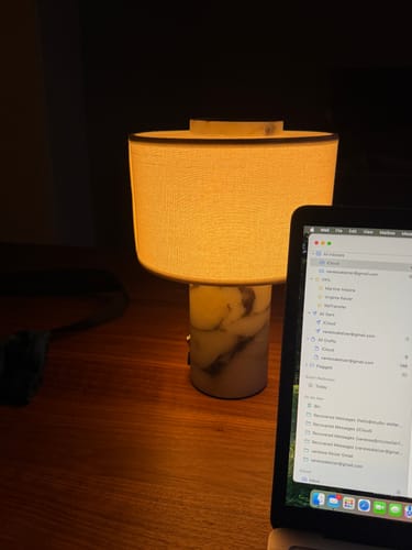 Lorenzo M. review of (Sample Sale) Auríe Portable Table Lamp | Calacatta Viola Marble & Linen image 1 out of 1