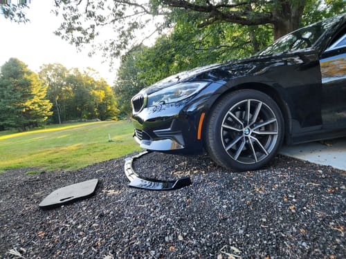 Customer photo review of For 2019-2022 BMW 3 Series Base G20 G21 G28 Front Bumper Lip Splitters Spoilers (Gloss Black)