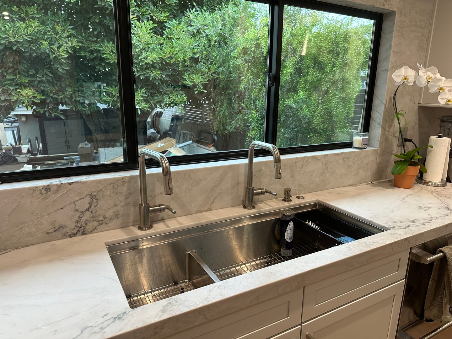 Customer photo review of 46" Undermount Workstation Sink – 16 Gauge Stainless Steel Double Bowl – Reversible – Seamless Drain (5LD46c)