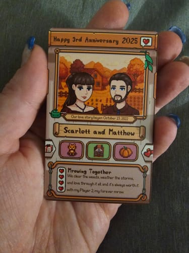 Customer photo review of Custom Anniversary Metal Card