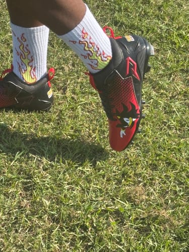 Customer photo review of Shadow the Hedgehog Football Cleats - Quantum Speed 2.0 by Phenom Elite