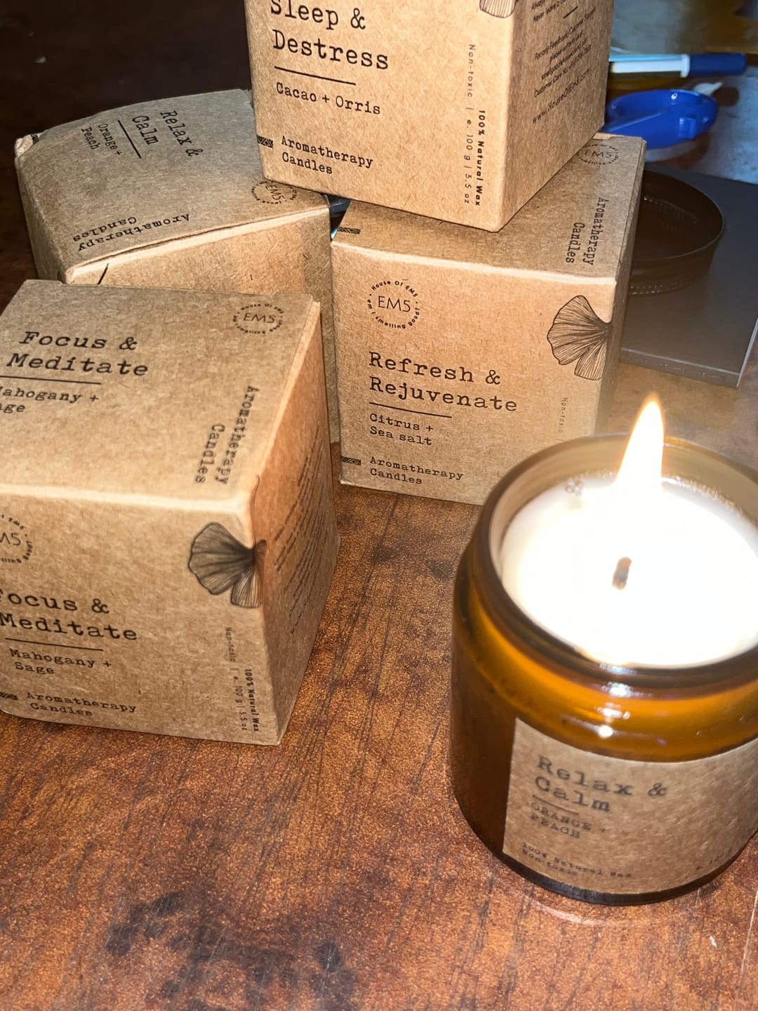 Customer photo review of Aromatherapy Scented Candles Set of 4