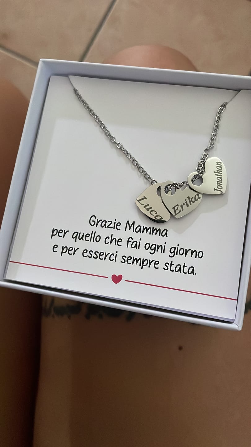 Customer photo review of Collana con cuori - Amori della Mamma