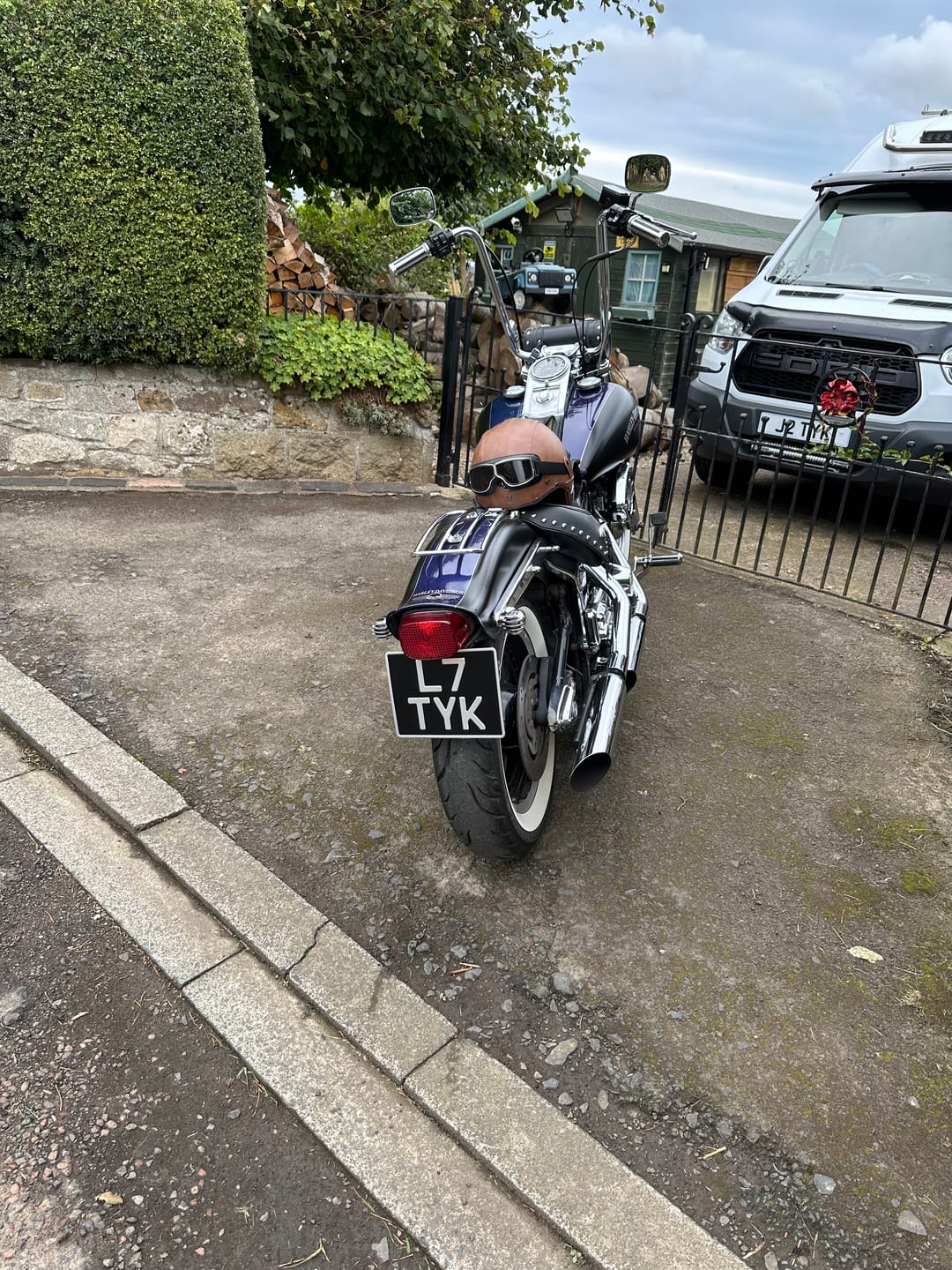 Customer photo review of Classic Metal Pressed Motorcycle Number Plate - 9 x 7 Inches