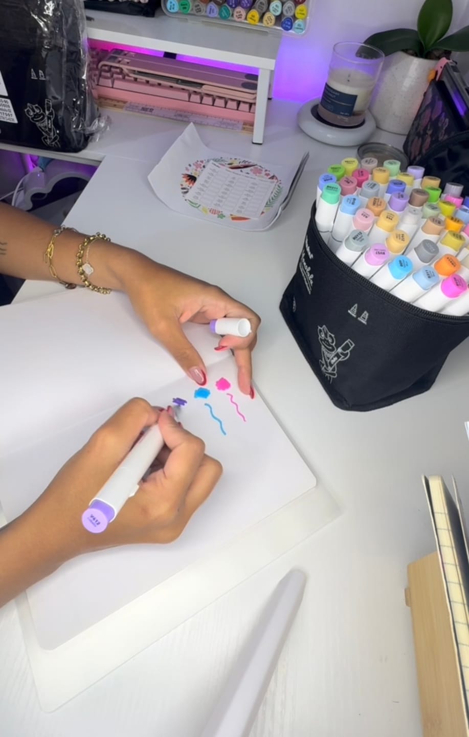 Customer photo review of Ohuhu Honolulu Brush Markers - Small Set