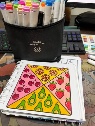 Customer photo review of Ohuhu - Set 60 Marcadores al Alcohol Oahu Doble Punta