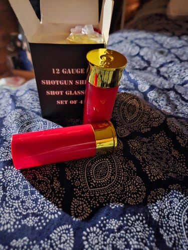 Customer photo review of 12 GAUGE SHOT GLASSES (4 SET)