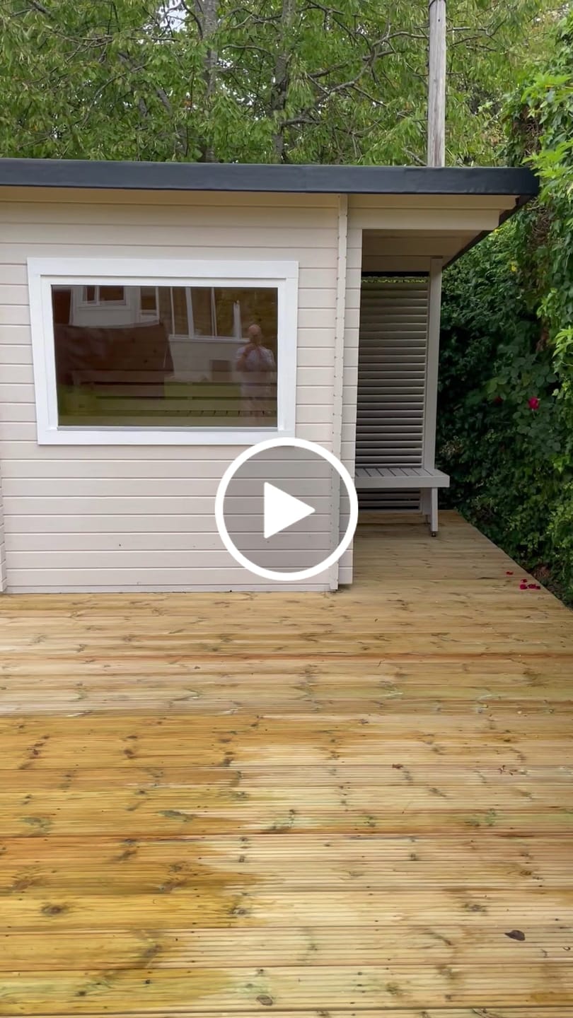 Customer video review of Sanna S (2.3x2.3m | 4.1 m2 | 44mm) Compact Outdoor Sauna