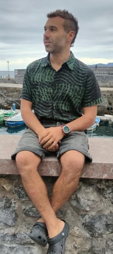 Customer photo review of Chemise imprimée rayée à manches courtes pour hommes