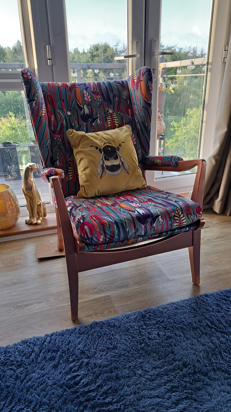 Customer photo review of Abstract Plants Digital Velvet Fabric