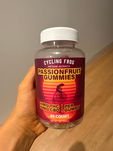 Customer photo review of Passionfruit Gummies, 10mg THC + 10mg CBD