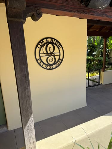 Customer photo review of Elaborate Name - Steel Sign