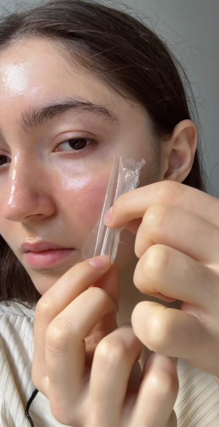 Customer photo review of Dark spot collagen wrapping mask Glutathione film
