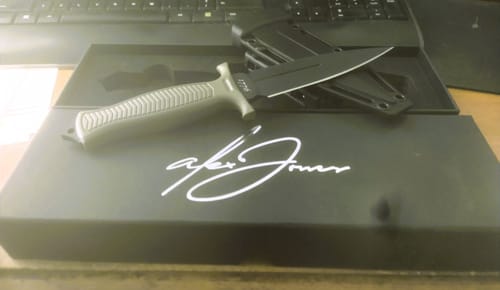 Customer photo review of Limited Edition Alex Jones Signature Battle Dagger