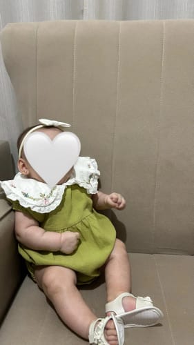 Customer photo review of Floral Stitch Collar Romper