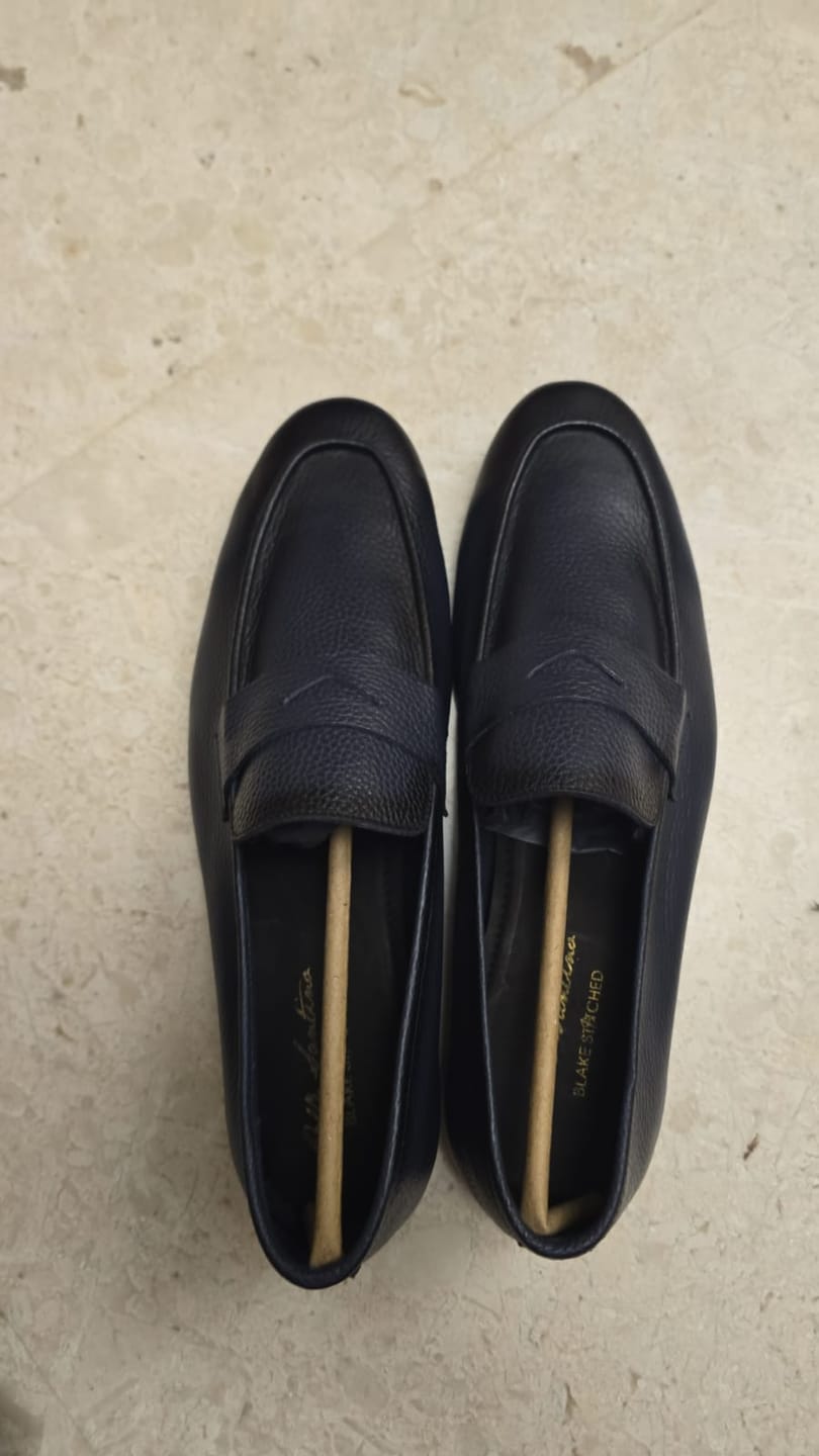 Customer photo review of Blue Milled Penny Loafers - Ultra-Flex