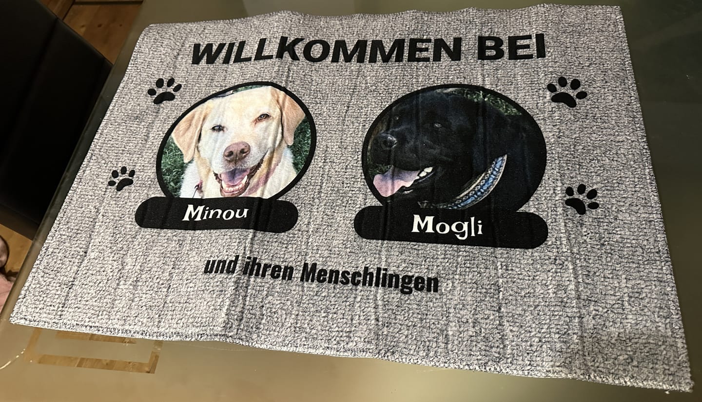 Customer photo review of Foto mit Namensschild - Individuelle Fußmatte