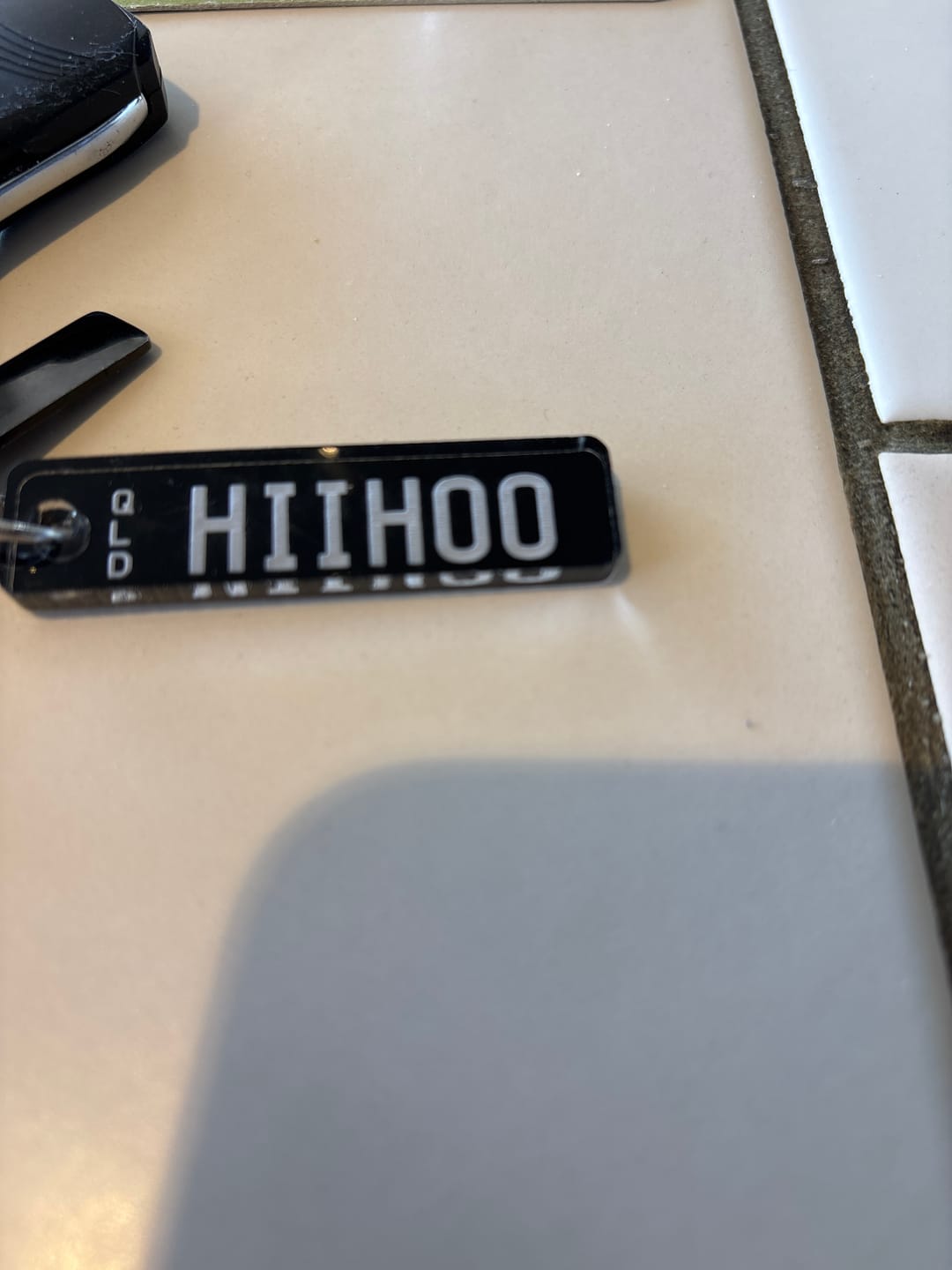 Customer photo review of QLD Prestige Licence Plate Custom Keychain