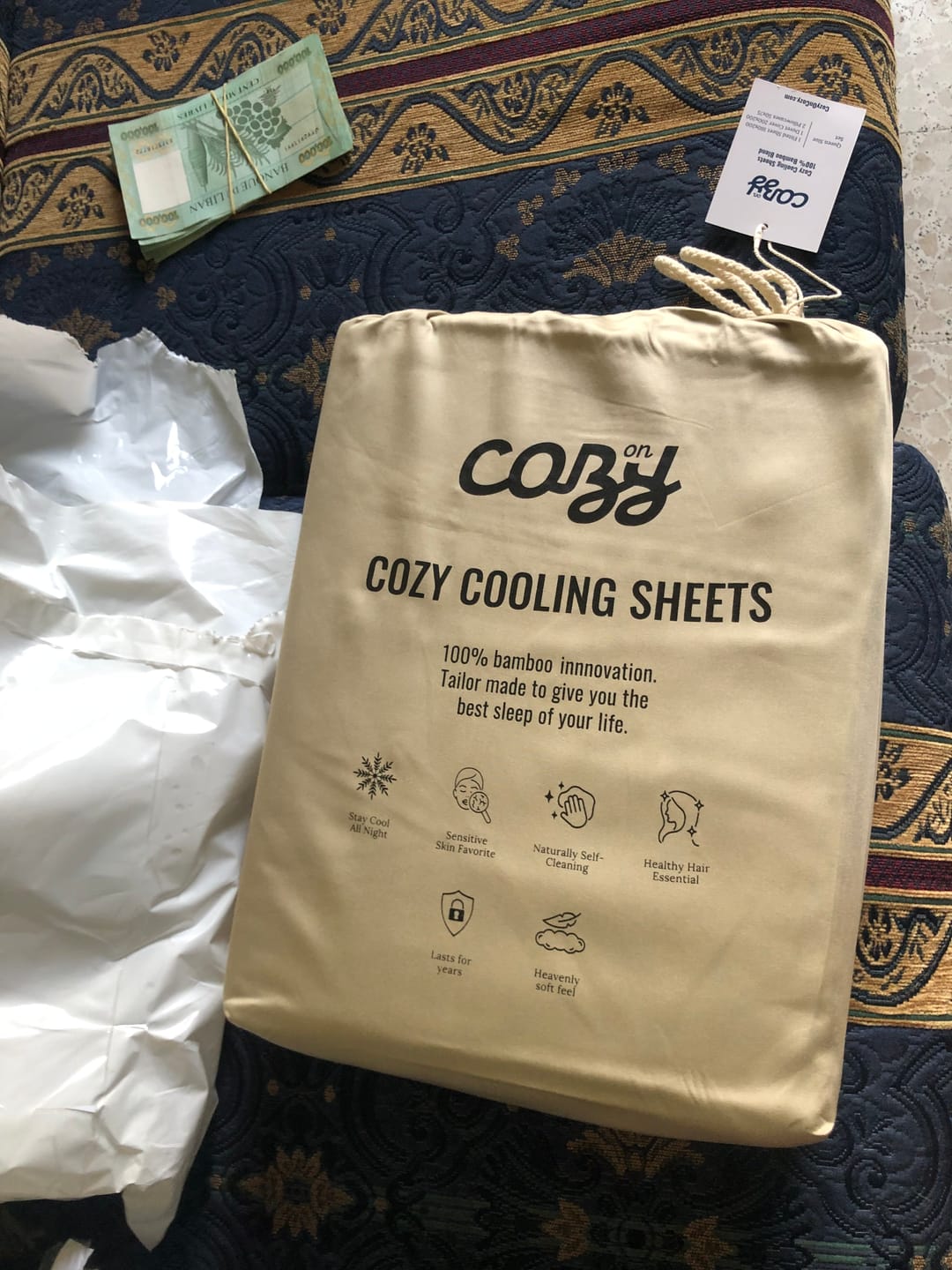 Customer photo review of Cozy Cooling Sheets