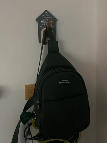 Customer photo review of Sling Backpack - Walkies Ready® Green