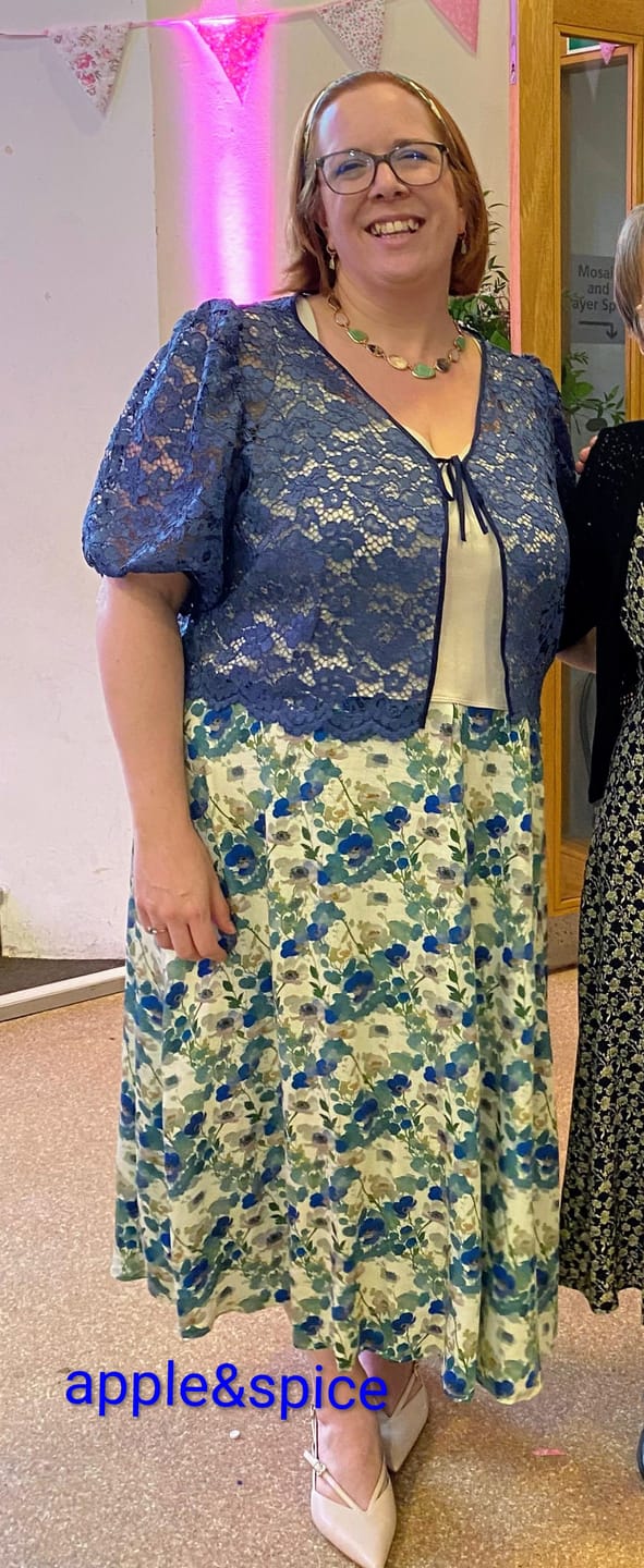 Customer photo review of Floral Corded Lace Fabric