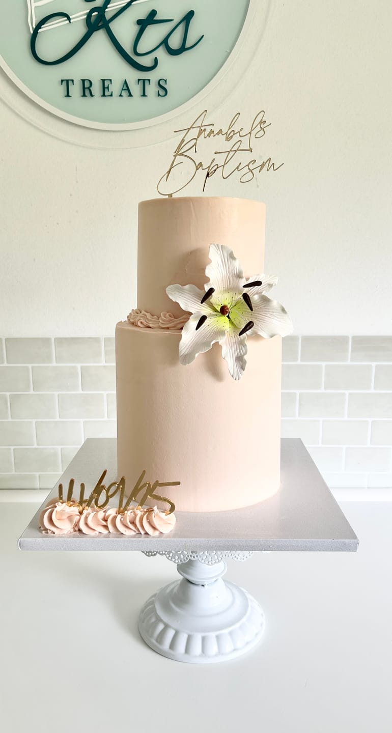 Customer photo review of Personalised Baptism Cake Topper