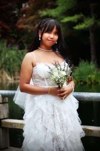 Customer photo review of Heaven Lace Gown by For Love and Lemons - RENTAL