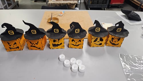 Customer photo review of Halloween pumpkin candle holder 6 bundle laser cut svg file