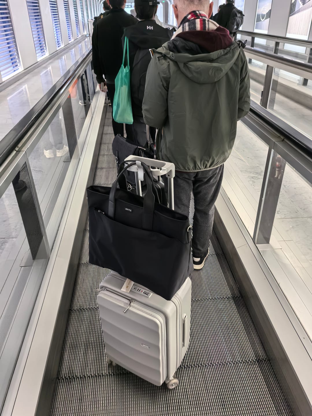 Customer photo review of Bigger Tank Carry-On in Harbor Mist