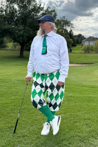 Customer photo review of St. Patricks day Argyle plaid-Men's Golf Knickers Pants