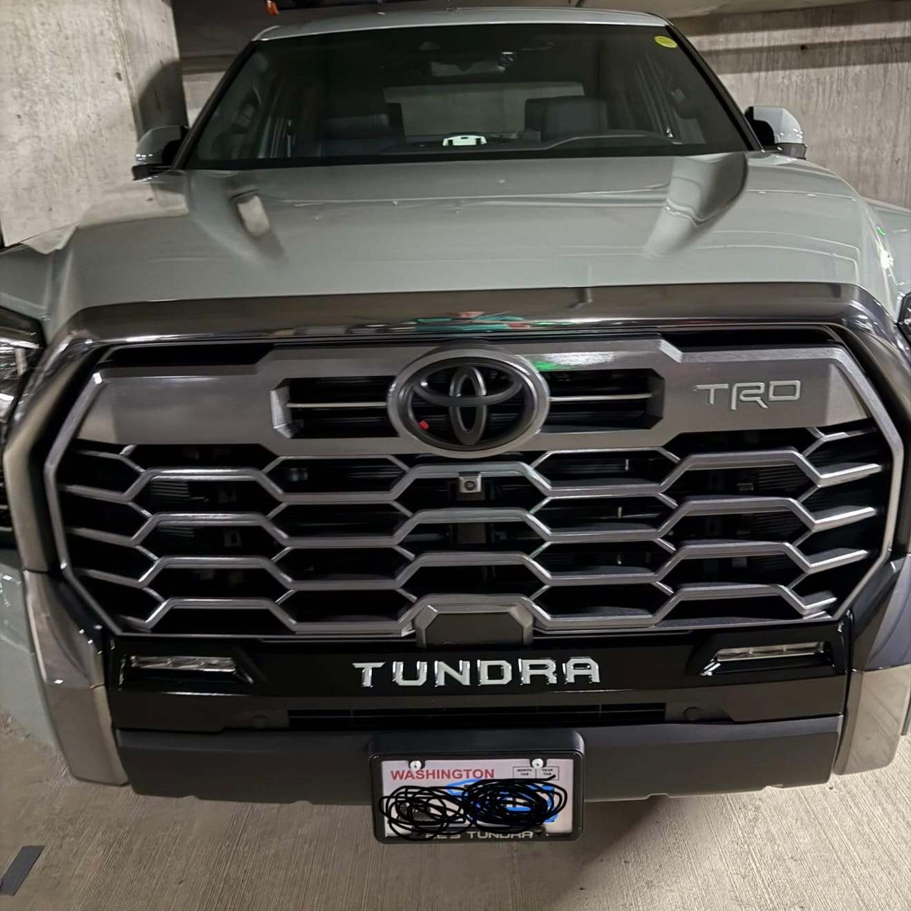 Customer photo review of NEW 2022-2025 Tundra Matte Blackout Overlay Front Grille Emblem