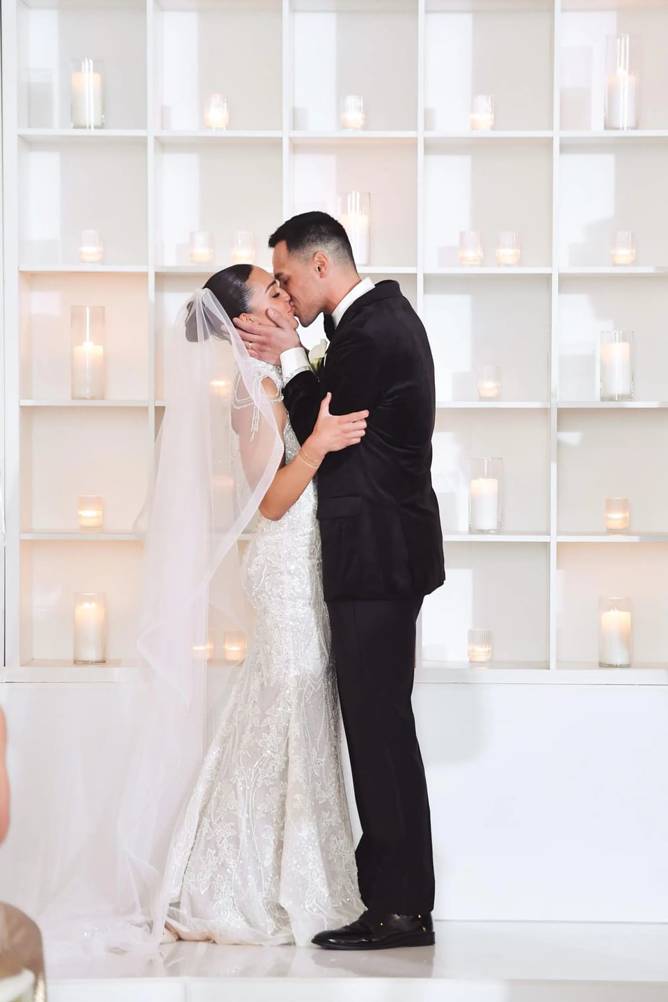Customer photo review of Angel Cut Veil with 1" Horsehair Trim: Cathedral & Chapel Length - THEA
