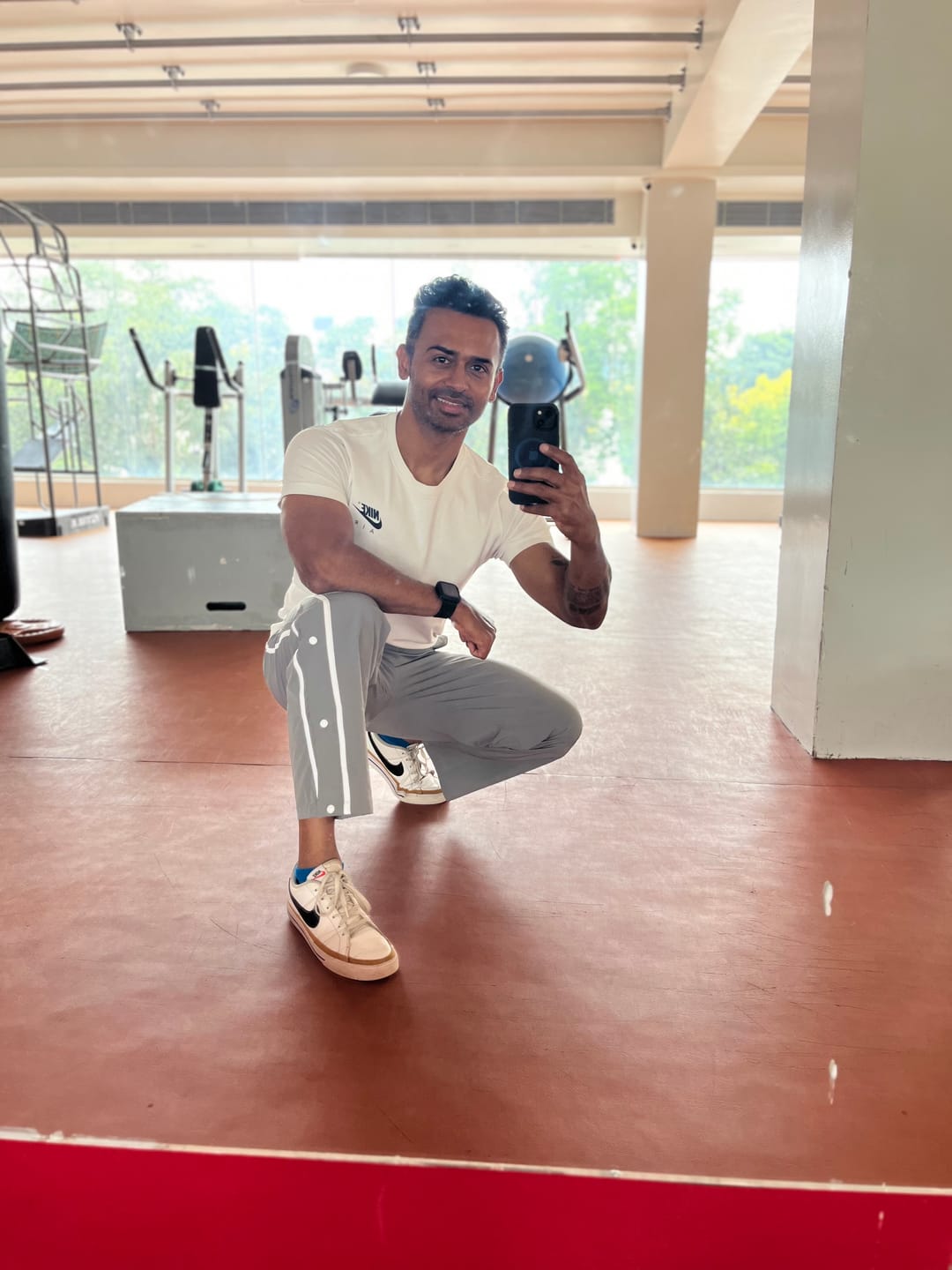 Customer photo review of SnapFit Loose Fit Track Pants (Black)