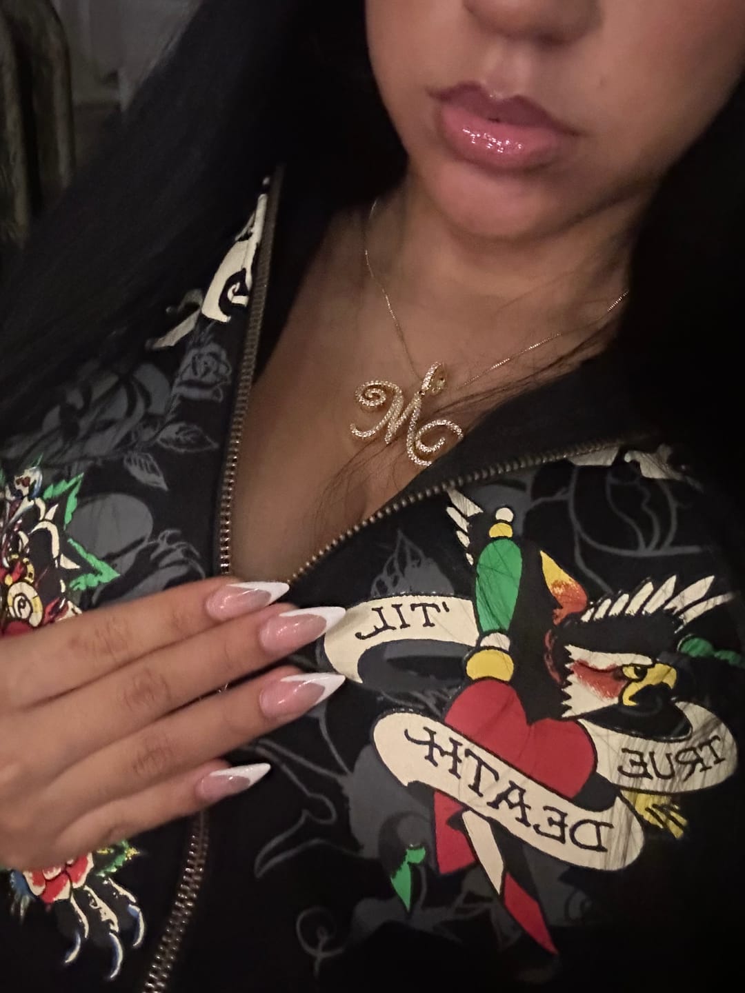 Customer photo review of Custom Script initial necklace